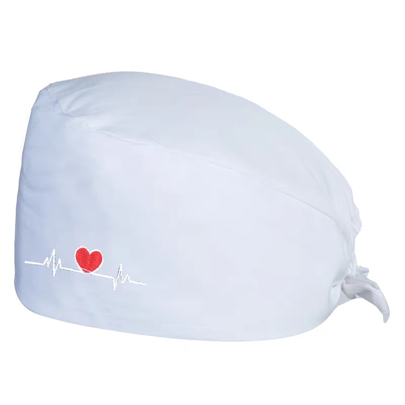 透氣舒適心電圖刺繡醫護帽,專業醫護人員制服訂造首選