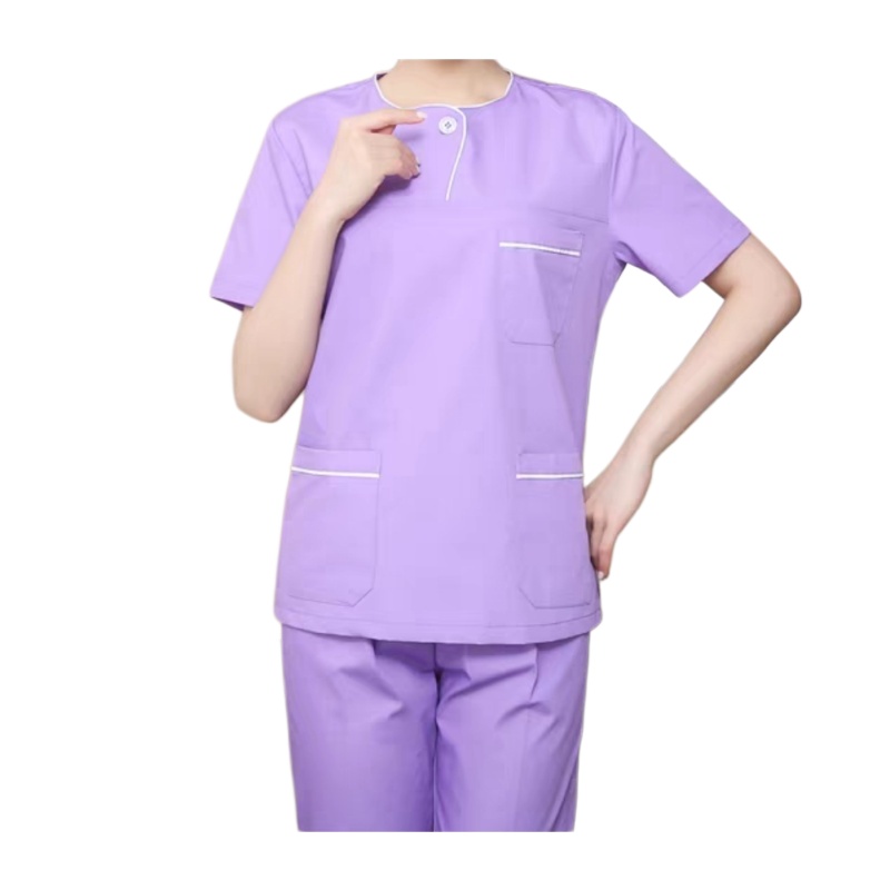 透氣舒適薰衣草紫洗手服套裝:專業醫療制服訂造首選
