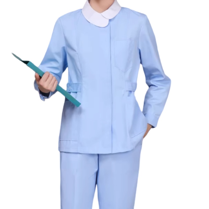 透氣耐磨淺藍護士服套裝 - 專業醫護人員制服訂造