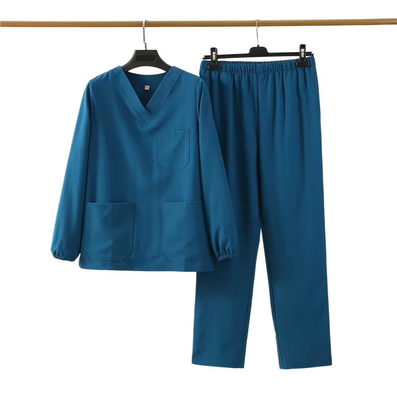 透氣耐穿醫護洗手服套裝:專業V領設計,助您舒適高效工作