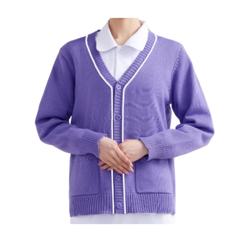 舒適透氣V領針織開衫:香港制服訂造,展現專業與時尚