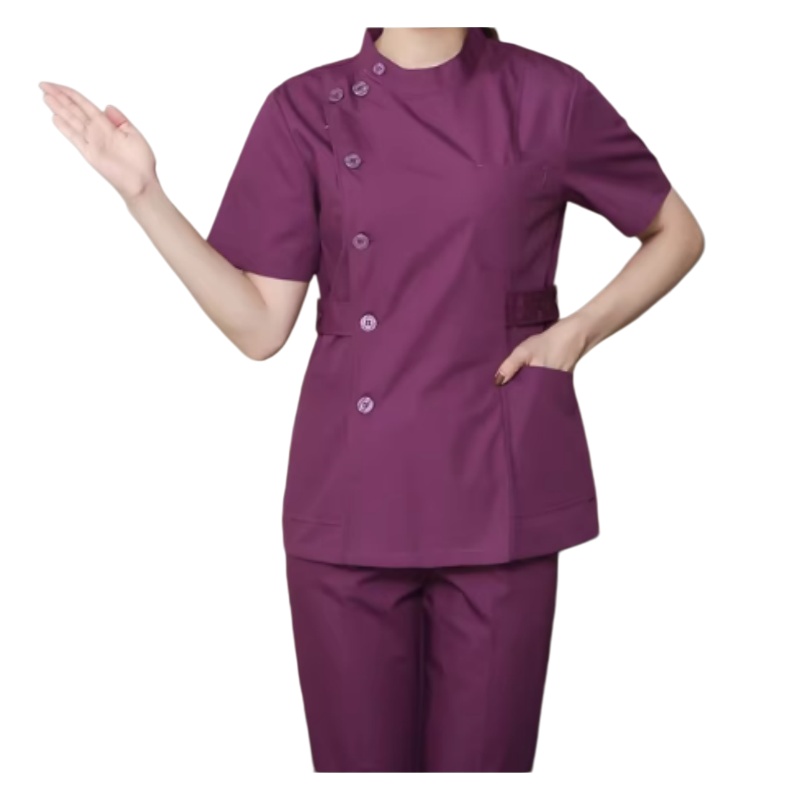專業醫護紫羅蘭護士服套裝:透氣舒適、修身剪裁,展現專業與優雅