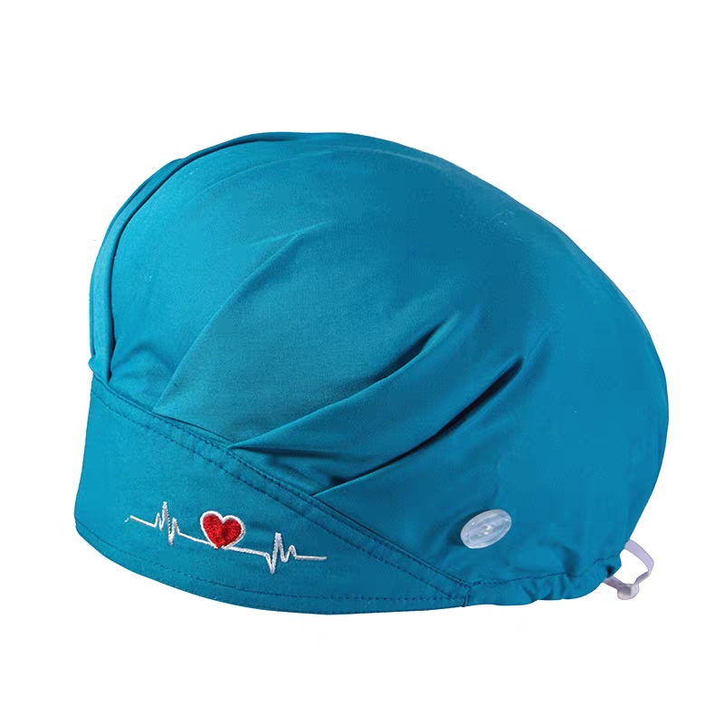 透氣心電圖刺繡醫生帽:專業醫護人員專用,舒適耐用