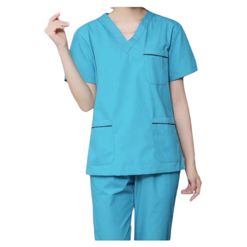 透氣耐磨 V 領醫護洗手服套裝，香港專業制服訂造首選