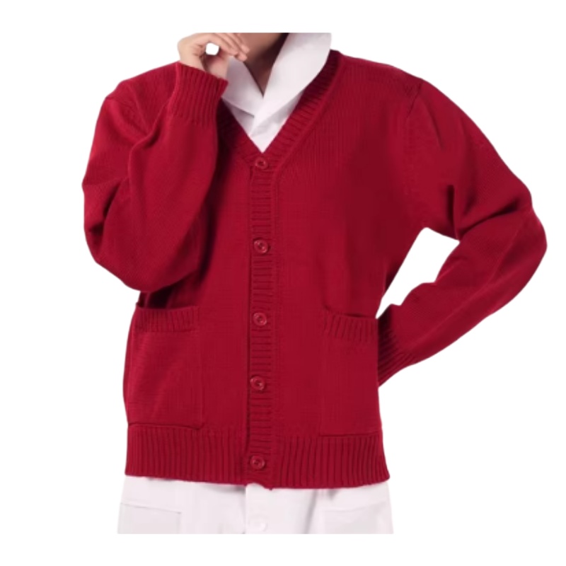溫暖舒適V領針織毛衣外套:香港校服、公司制服訂造首選