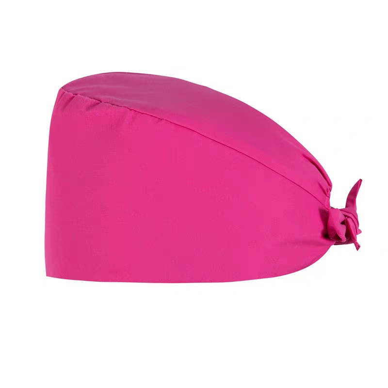 鮮豔桃紅綁帶手術帽/醫生帽訂造 - 透氣舒適，專業醫療制服首選