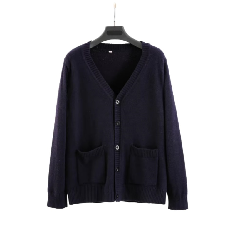 優質V領羊毛混紡針織開衫，香港制服訂造，舒適保暖，商務休閒皆宜