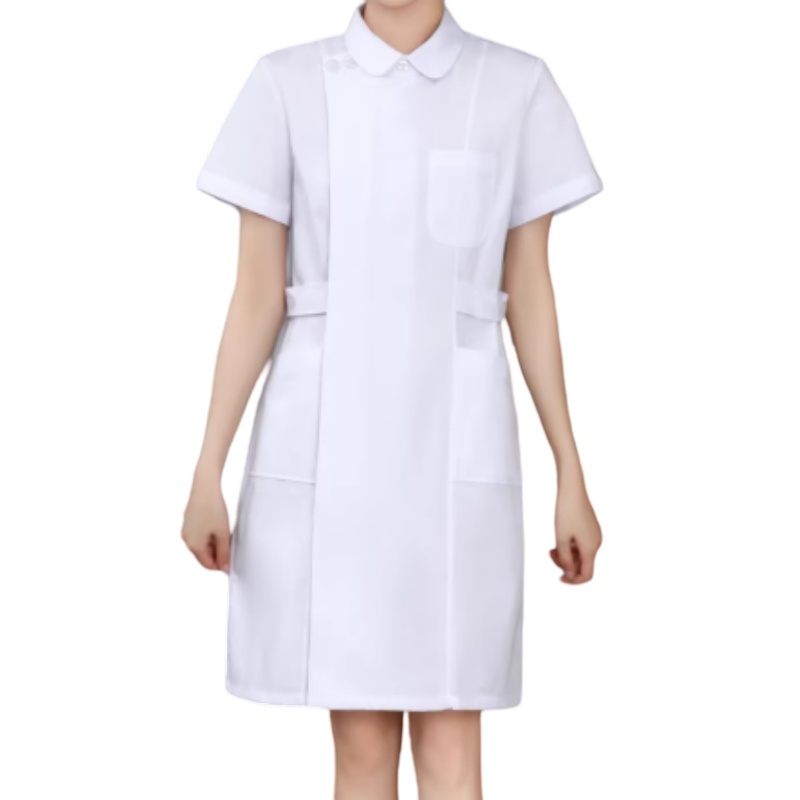 專業醫護短袖護士袍訂造 | 純白透氣舒適,醫院診所必備制服