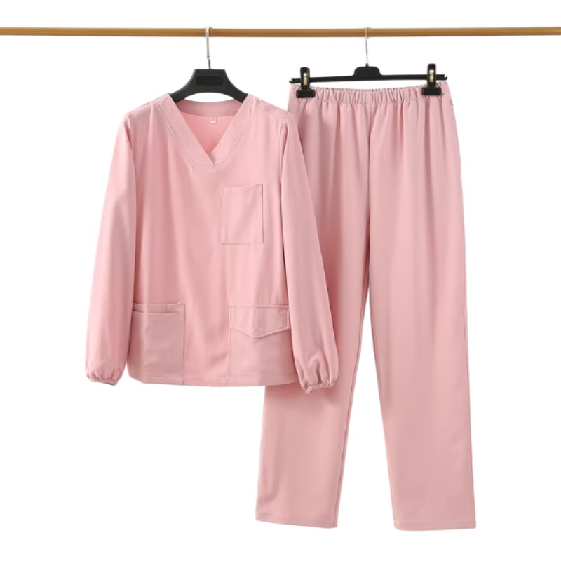 輕柔透氣醫護洗手服套裝:V領設計,多口袋實用,專業舒適之選