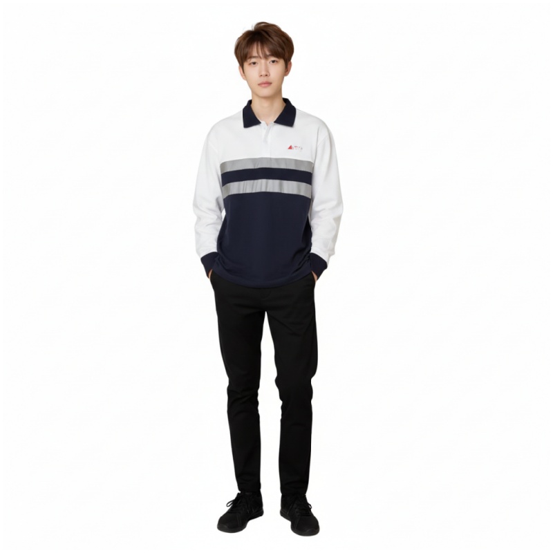 偉業工程長袖Polo恤：吸濕透氣，型格撞色，專業工程維修工作服訂造  D526-偉業工程