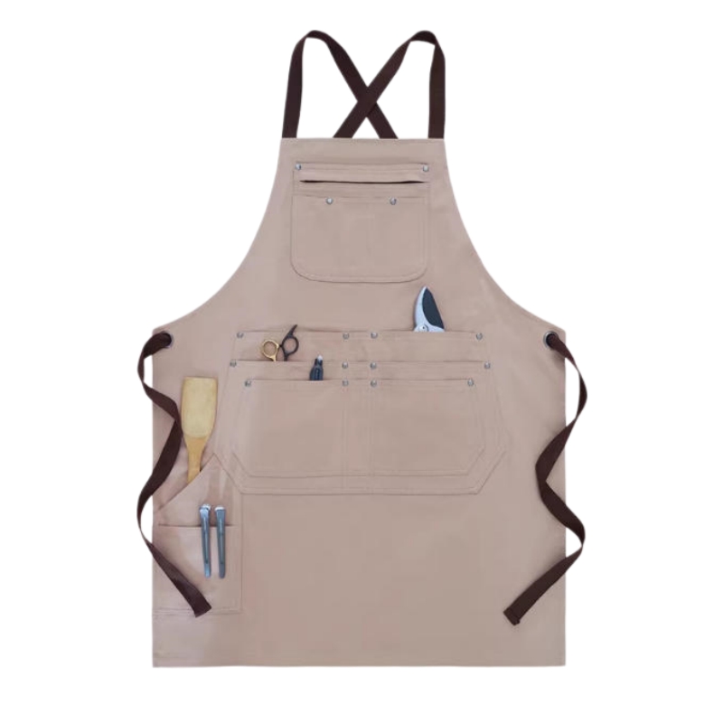 多功能帆布工作圍裙:耐磨防污,口袋設計助你高效工作,香港制服訂造首選 1