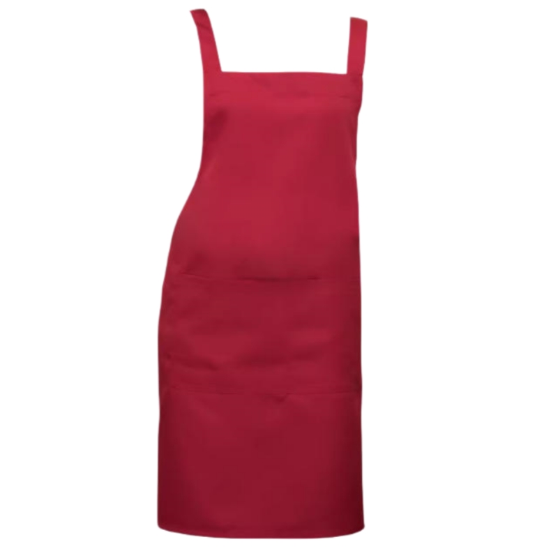 耐磨耐髒酒紅色全身圍裙訂造，餐飲烘焙制服首選，專業舒適 1