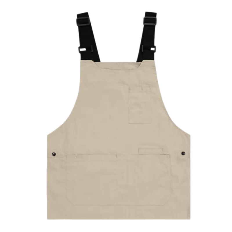 多功能耐磨米色圍裙 | 可調式肩帶設計，餐飲烘焙制服首選 1