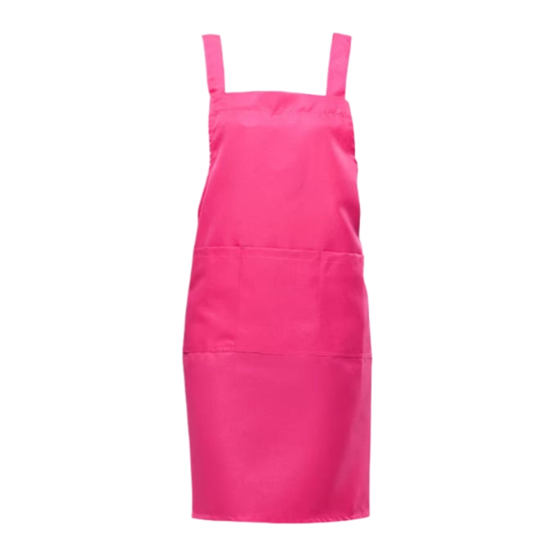 時尚桃紅多功能圍裙:耐用防污,廚房餐飲工作必備 1