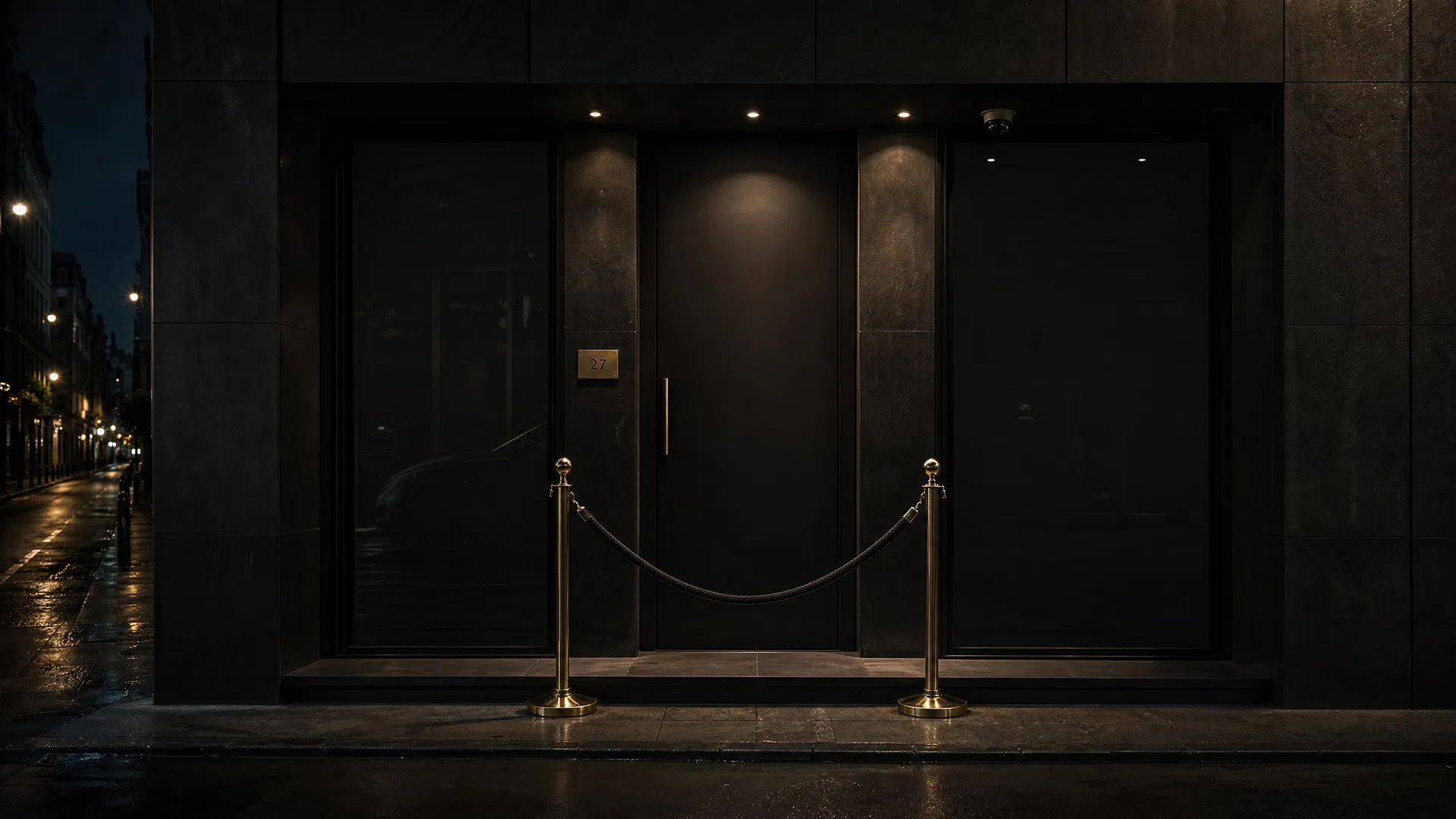 Discreet private club entrance