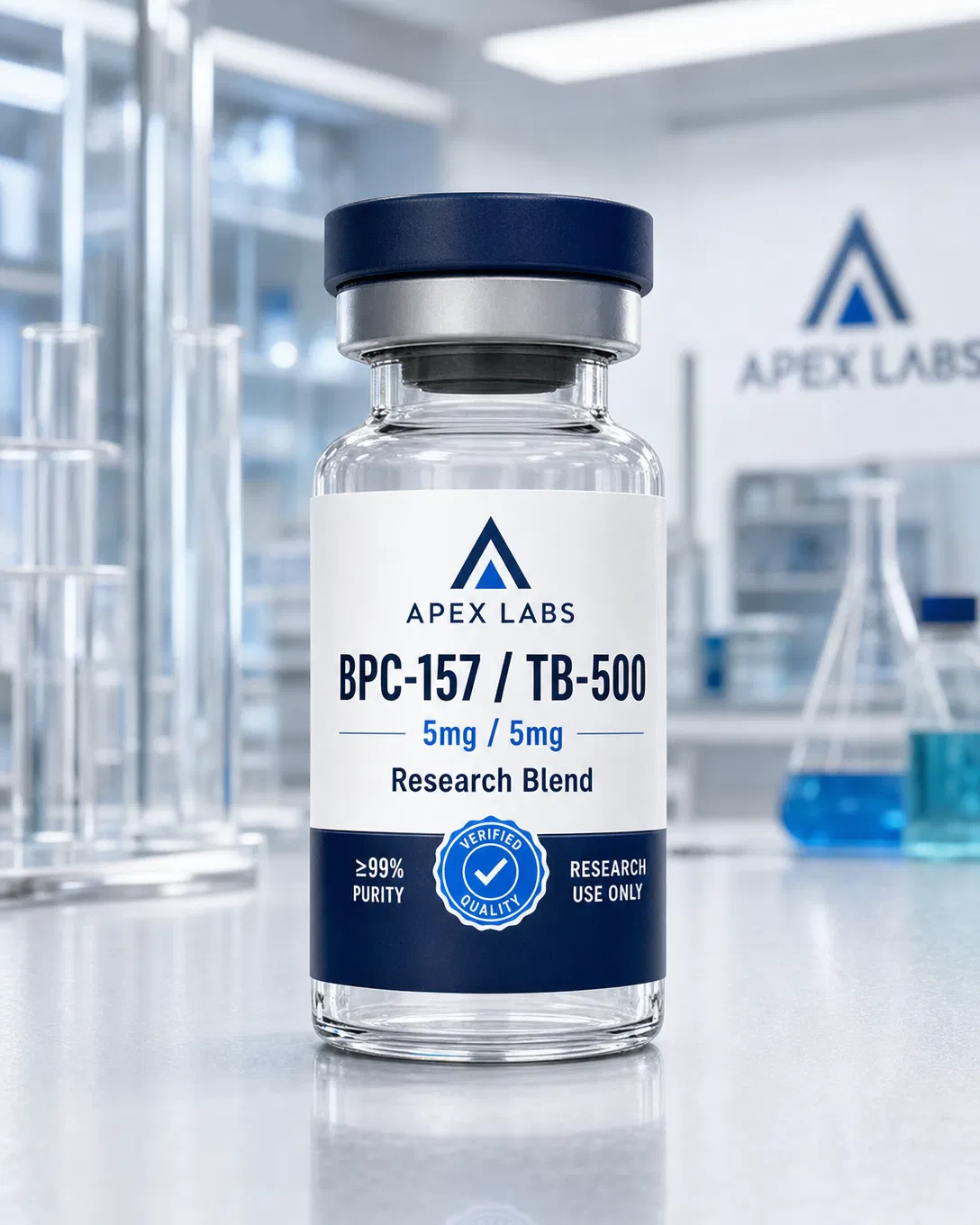 2X Combo BPC-157 / TB-500 5mg / 5mg full APEX LABS branded research bottle