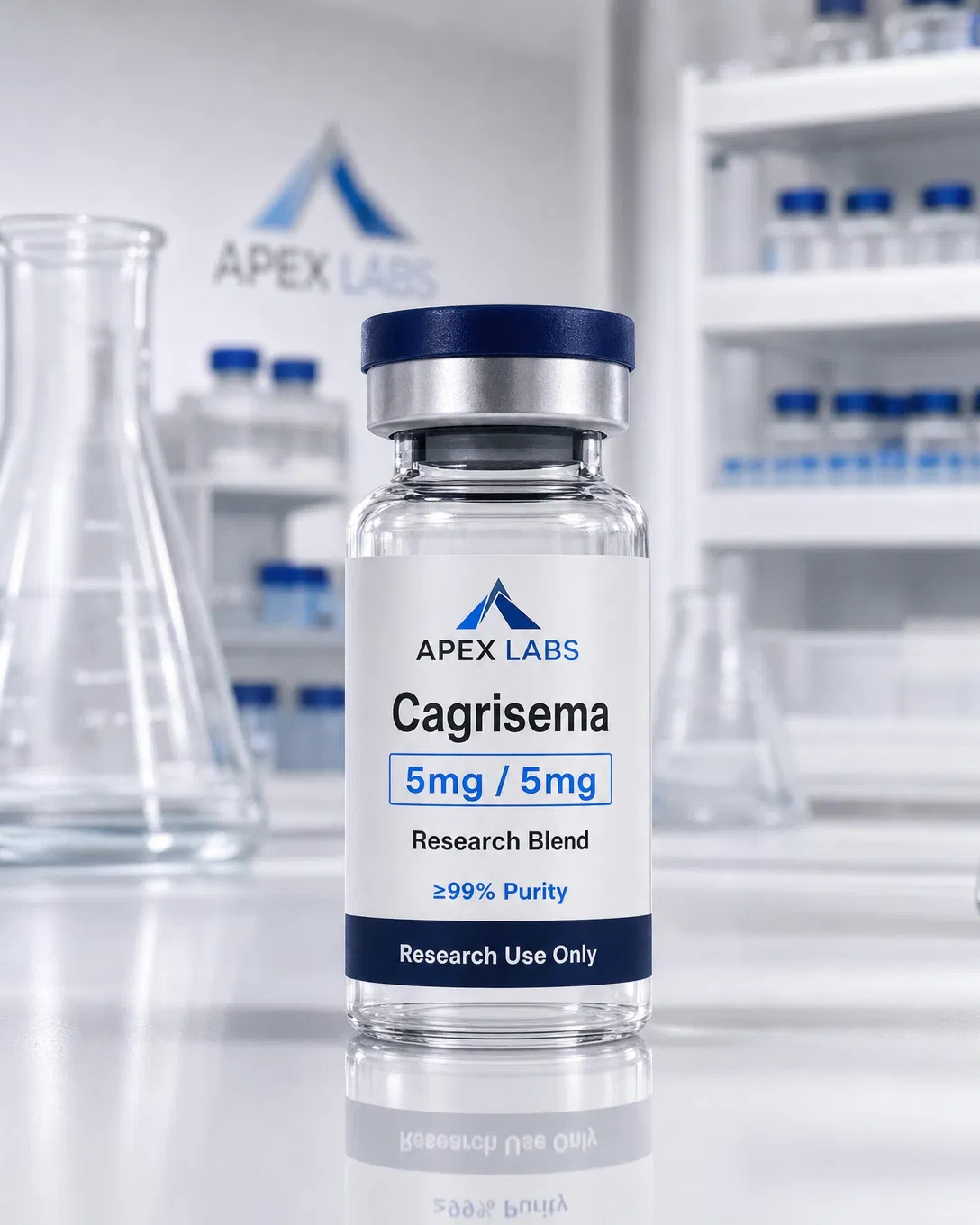Cagrisema (Cagrilintide / Semaglutide) 5mg / 5mg full APEX LABS branded research bottle