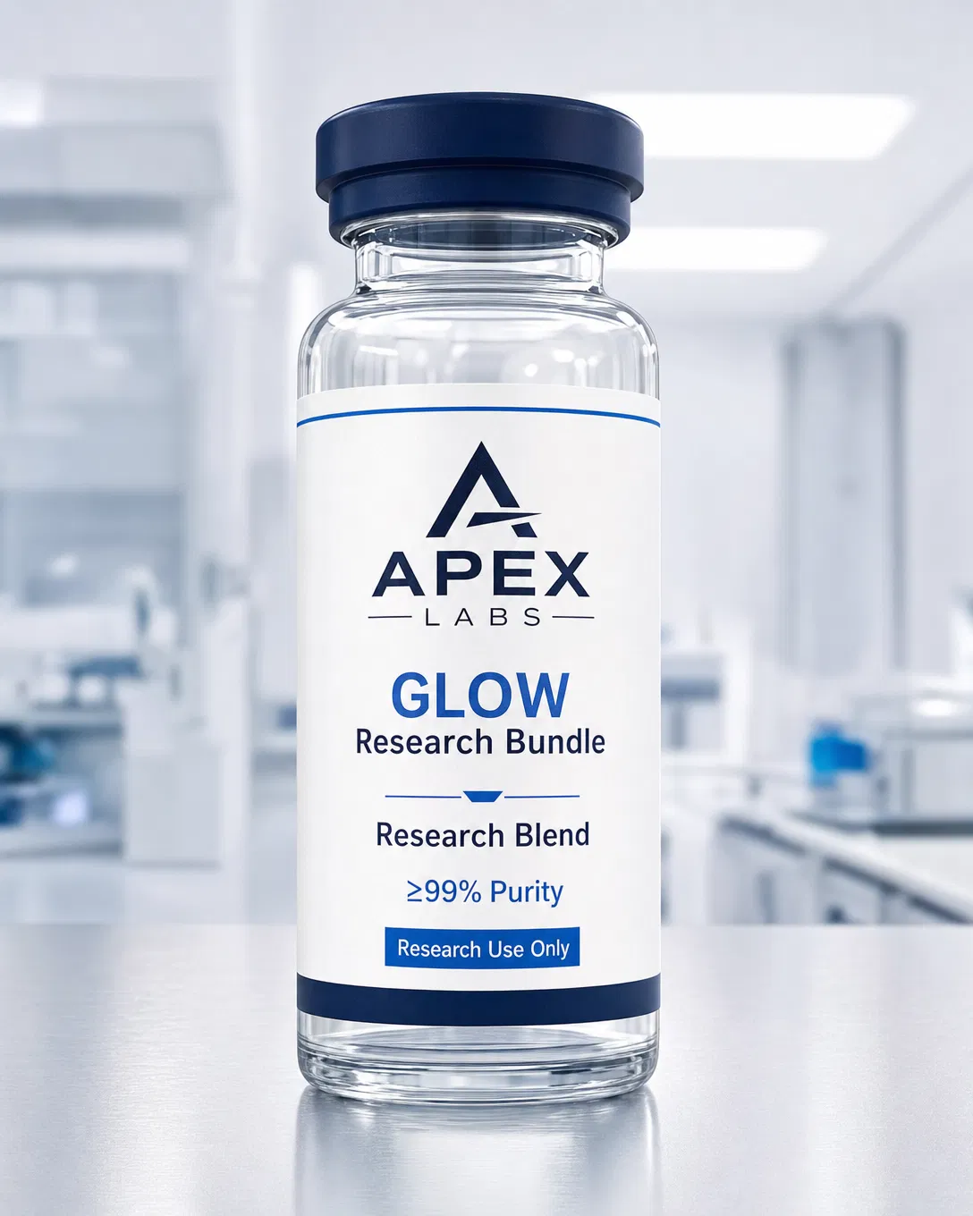 GLOW (GHK-Cu / BPC-157 / TB-500) 50mg / 10mg / 10mg full APEX LABS branded research bottle
