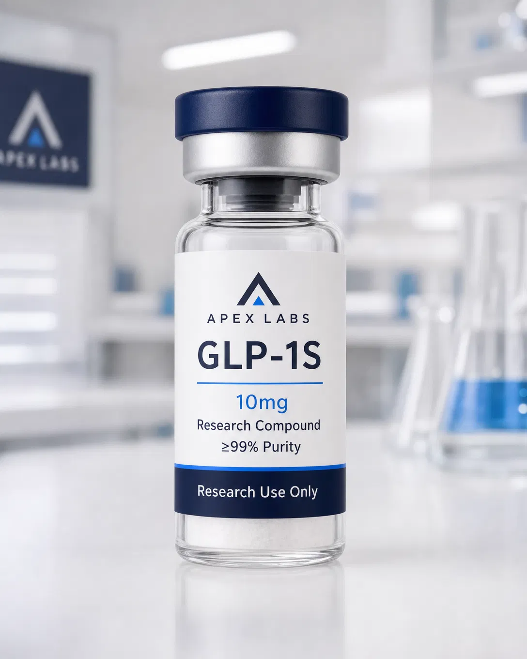 GLP-1S 10mg full APEX LABS branded research bottle