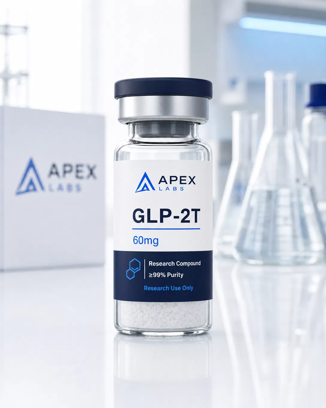 GLP-2T 60mg full APEX LABS branded research bottle