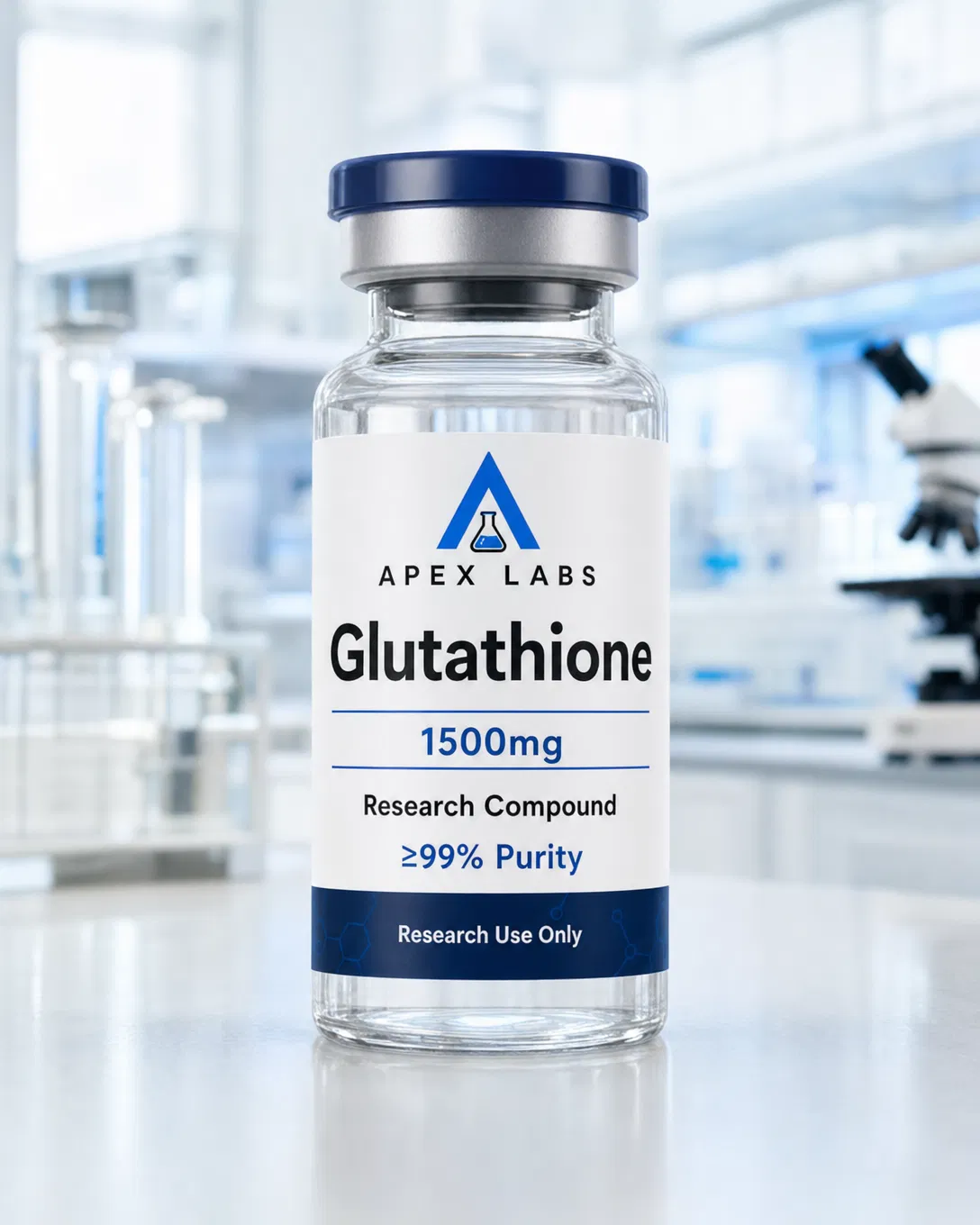Glutathione 1500mg full APEX LABS branded research bottle
