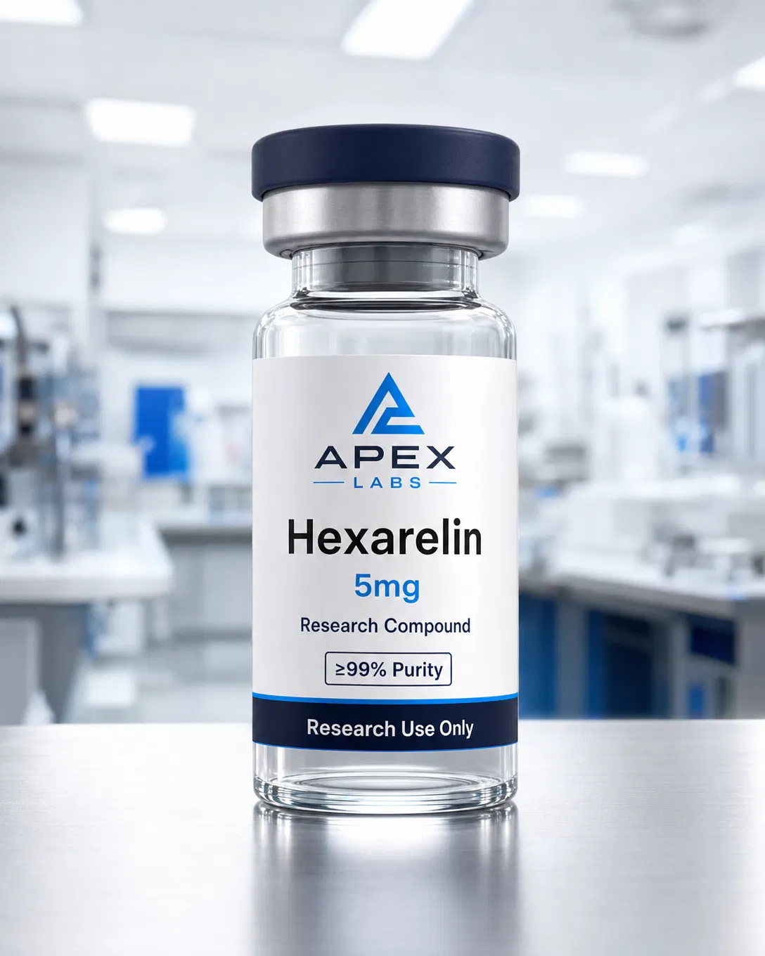 Hexarelin 5mg full APEX LABS branded research bottle