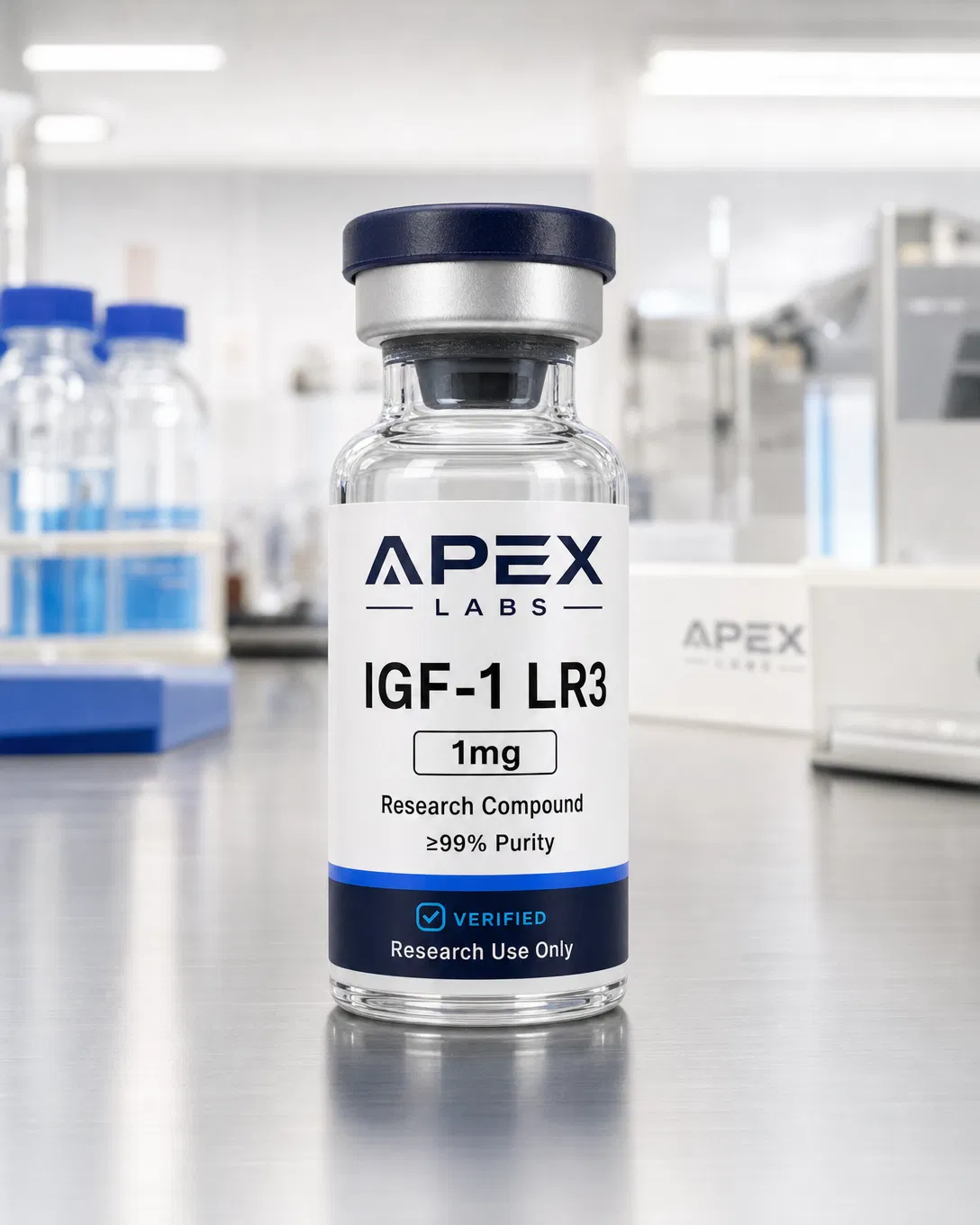 IGF-1 LR3 1mg full APEX LABS branded research bottle