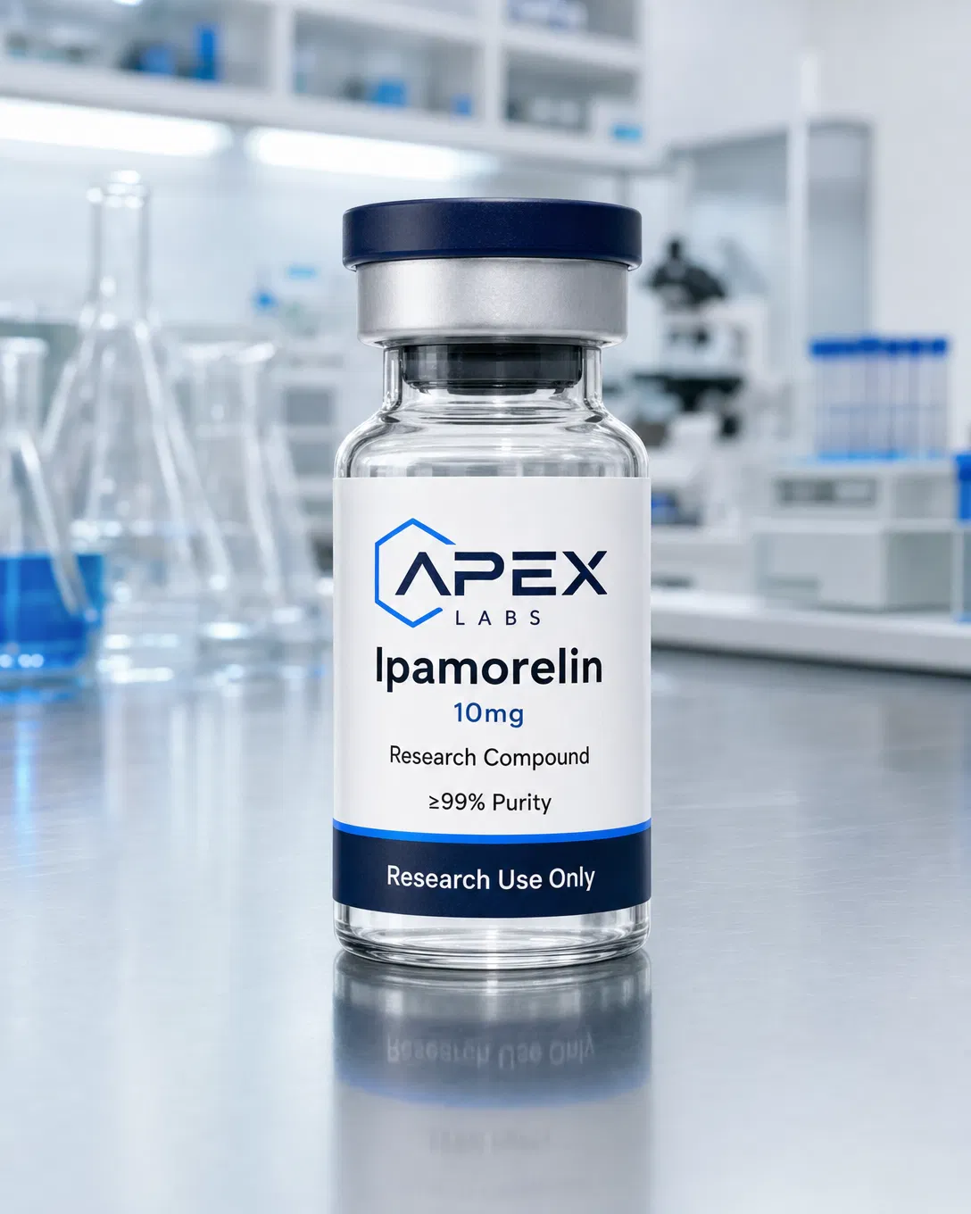 Ipamorelin 10mg full APEX LABS branded research bottle