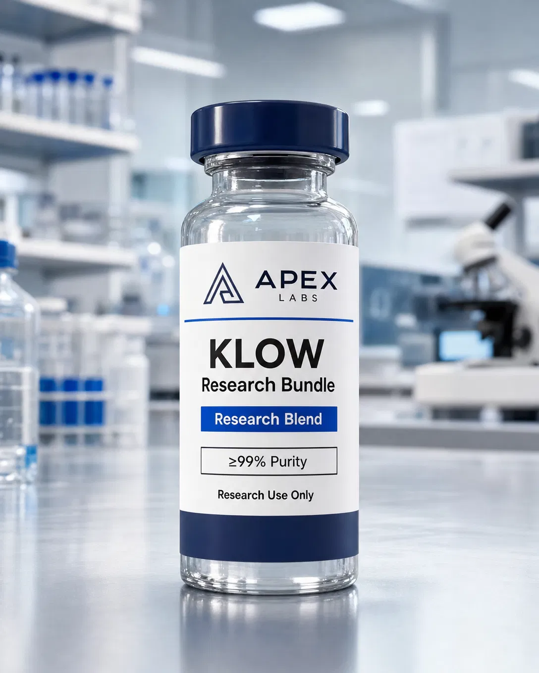 KLOW (GHK-Cu / KPV / BPC-157 / TB-500) 50mg / 10mg / 10mg / 10mg full APEX LABS branded research bottle