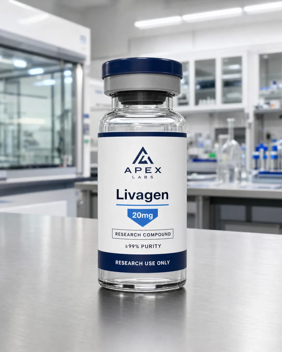 Livagen 20mg full APEX LABS branded research bottle