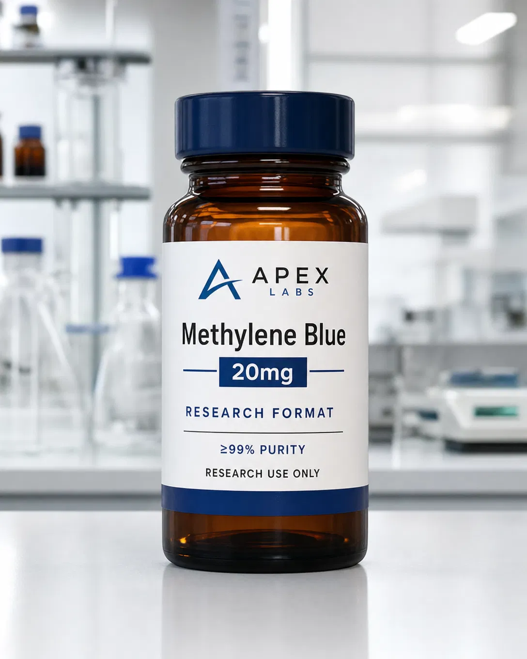 Methylene Blue 20mg / 30 tabs full APEX LABS branded research bottle