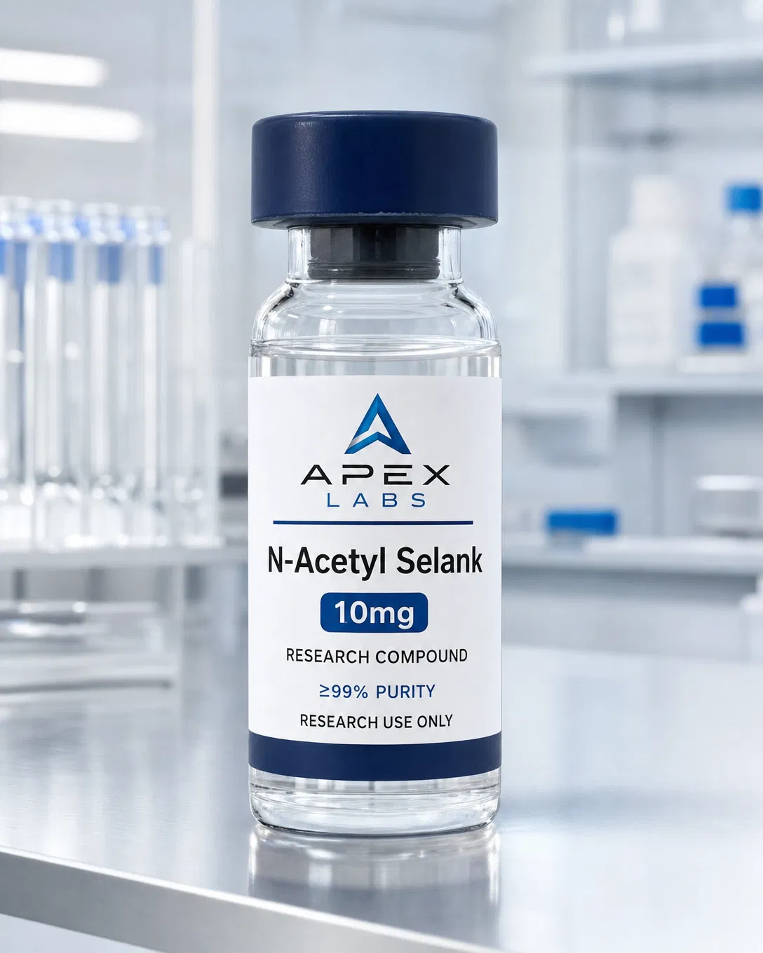 N-Acetyl Selank 10mg full APEX LABS branded research bottle