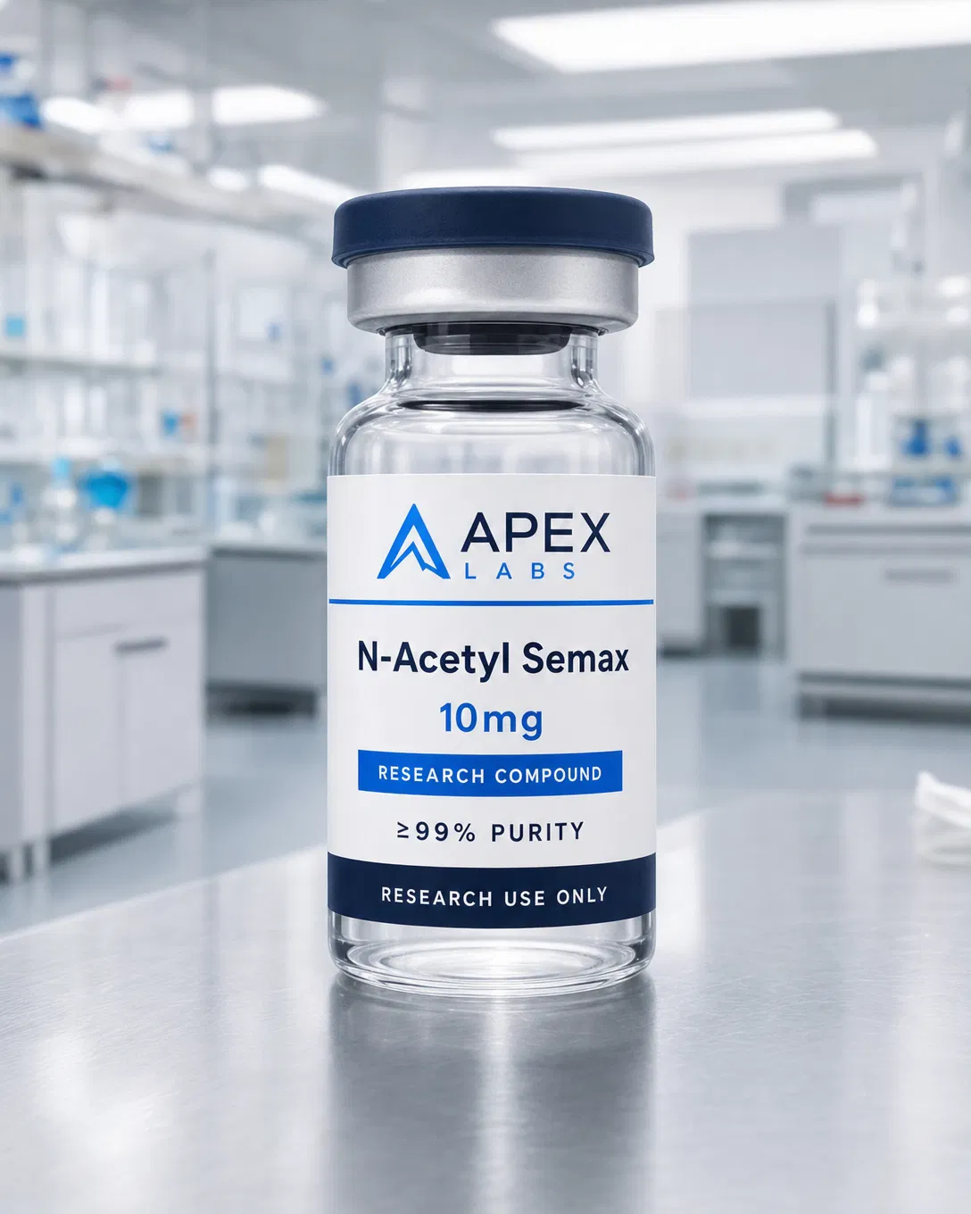 N-Acetyl Semax 10mg full APEX LABS branded research bottle