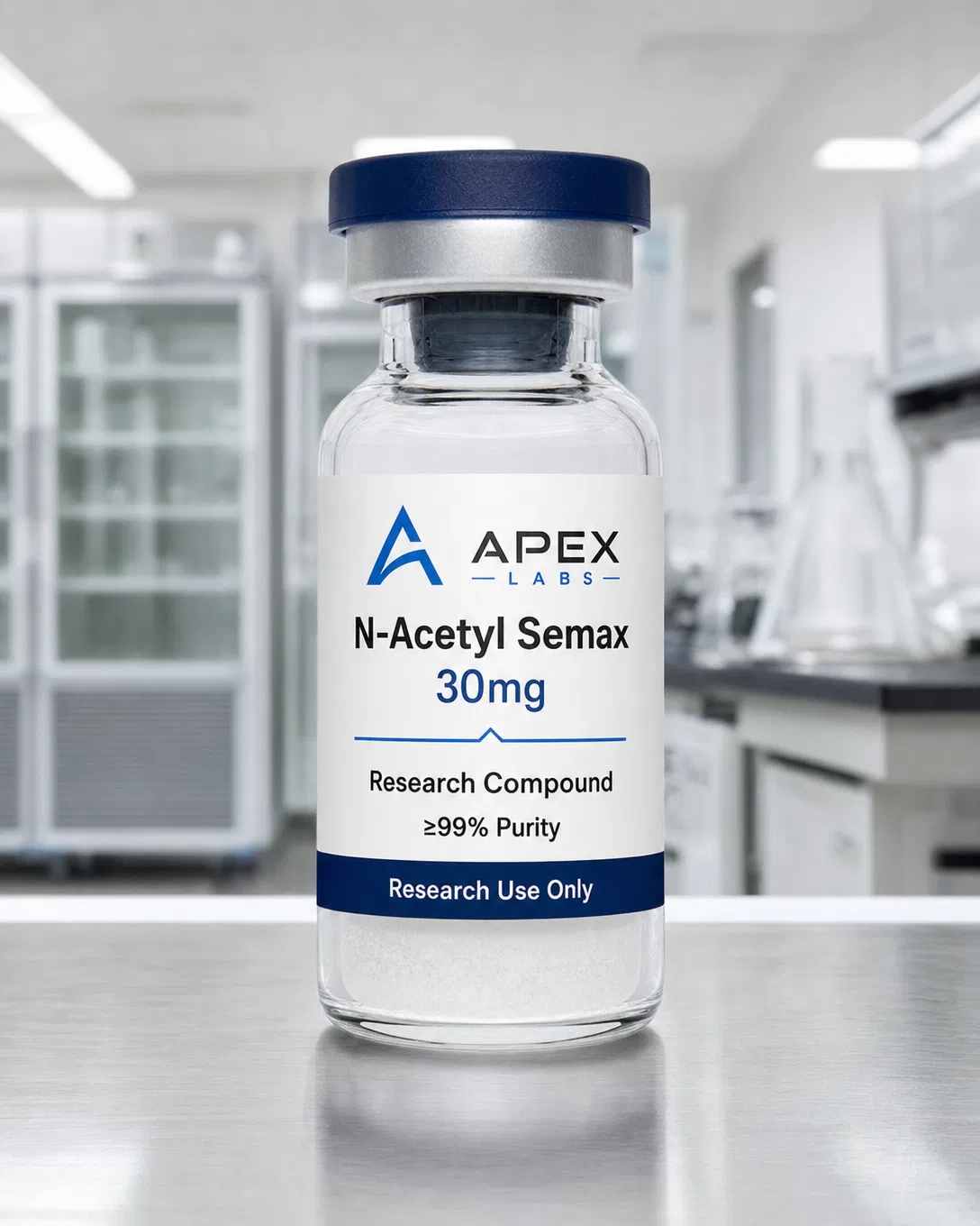 N-Acetyl Semax 30mg full APEX LABS branded research bottle