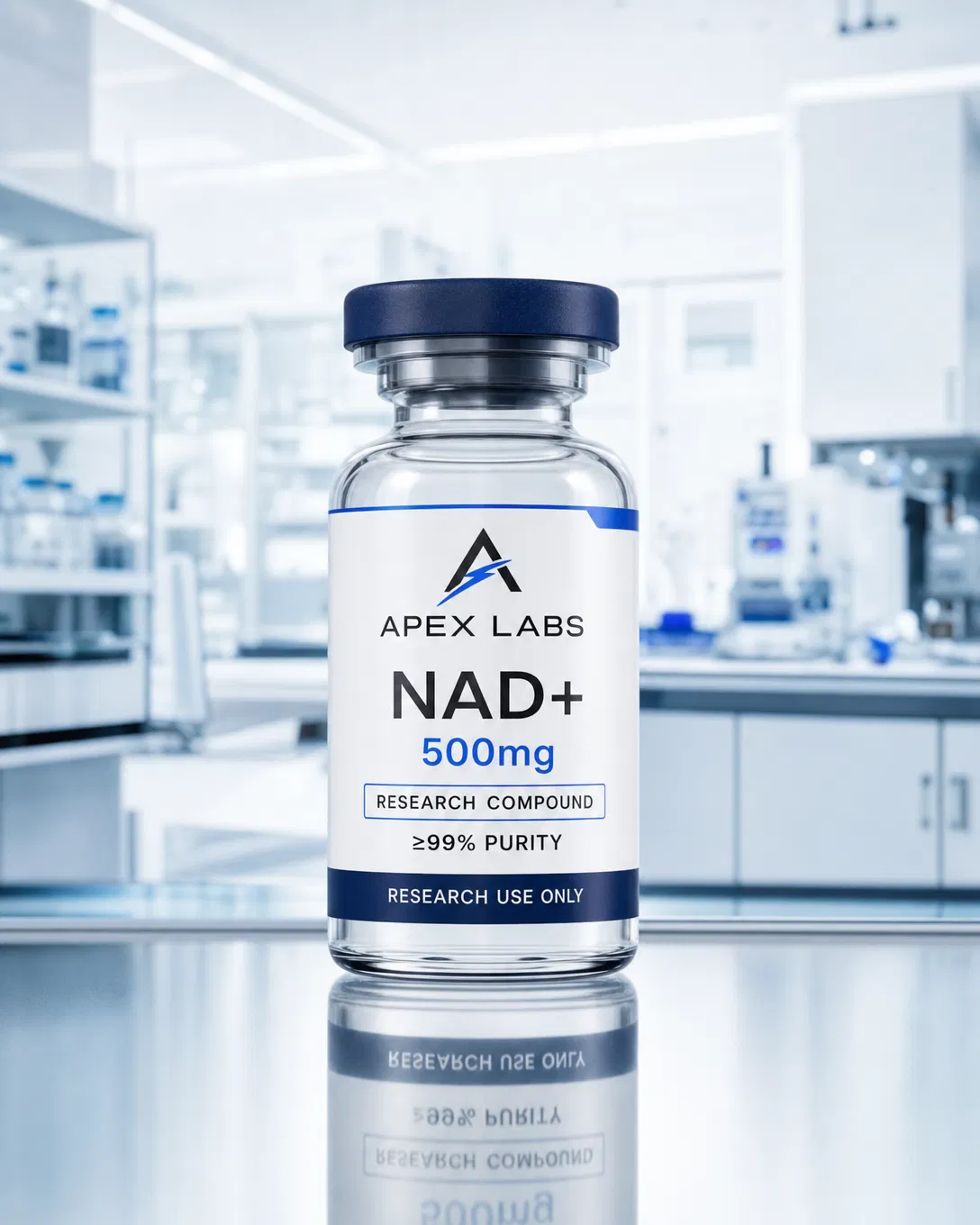 NAD+ 500mg full APEX LABS branded research bottle