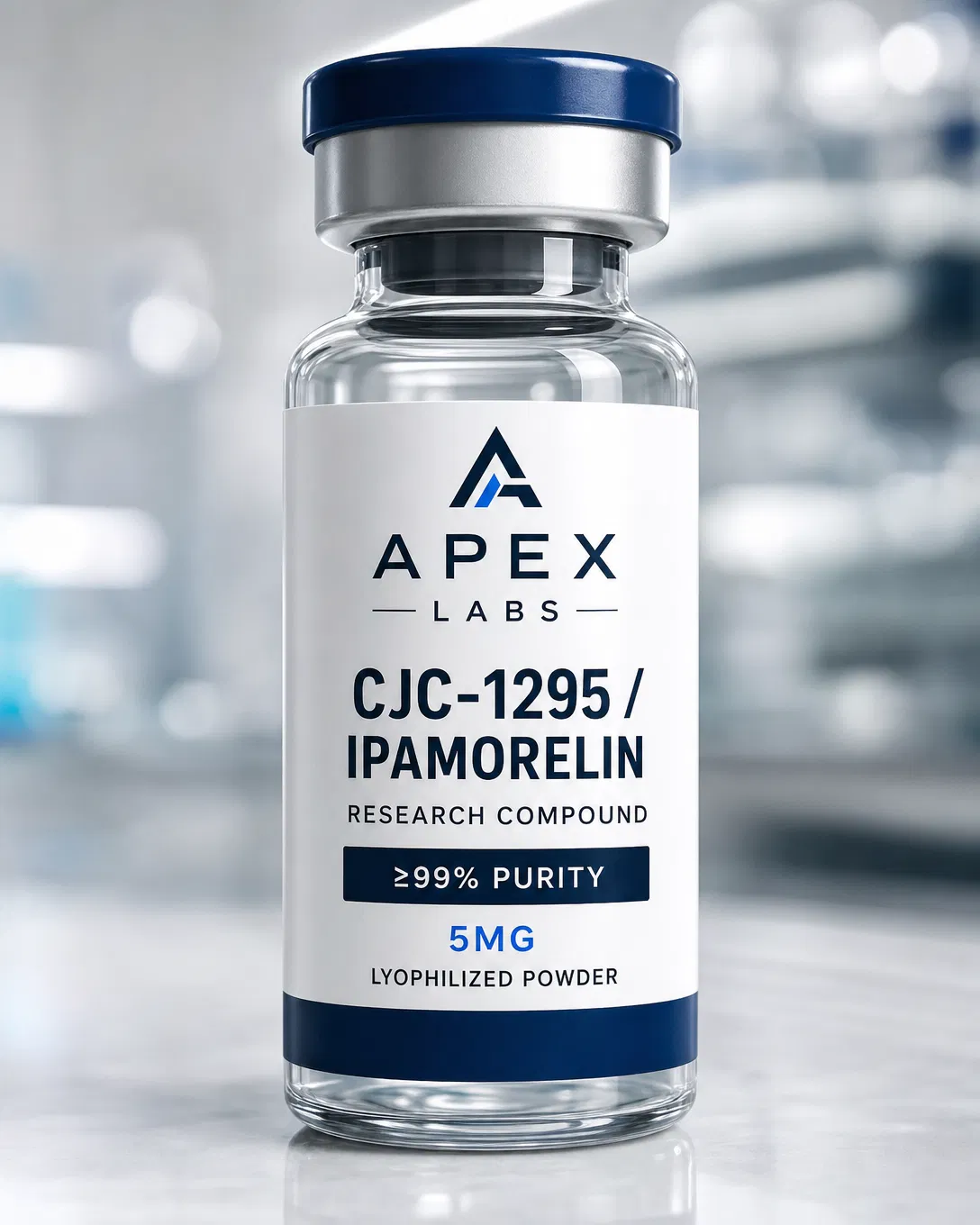 CJC-1295 No DAC 5mg full APEX LABS branded research bottle