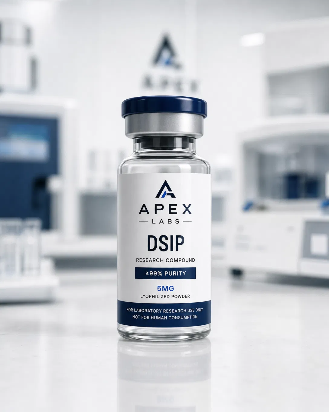 DSIP 10mg full APEX LABS branded research bottle