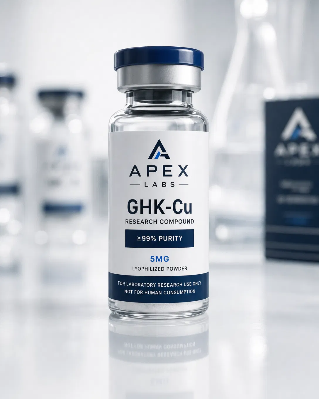 GHK-Cu Copper Peptide 100mg full APEX LABS branded research bottle