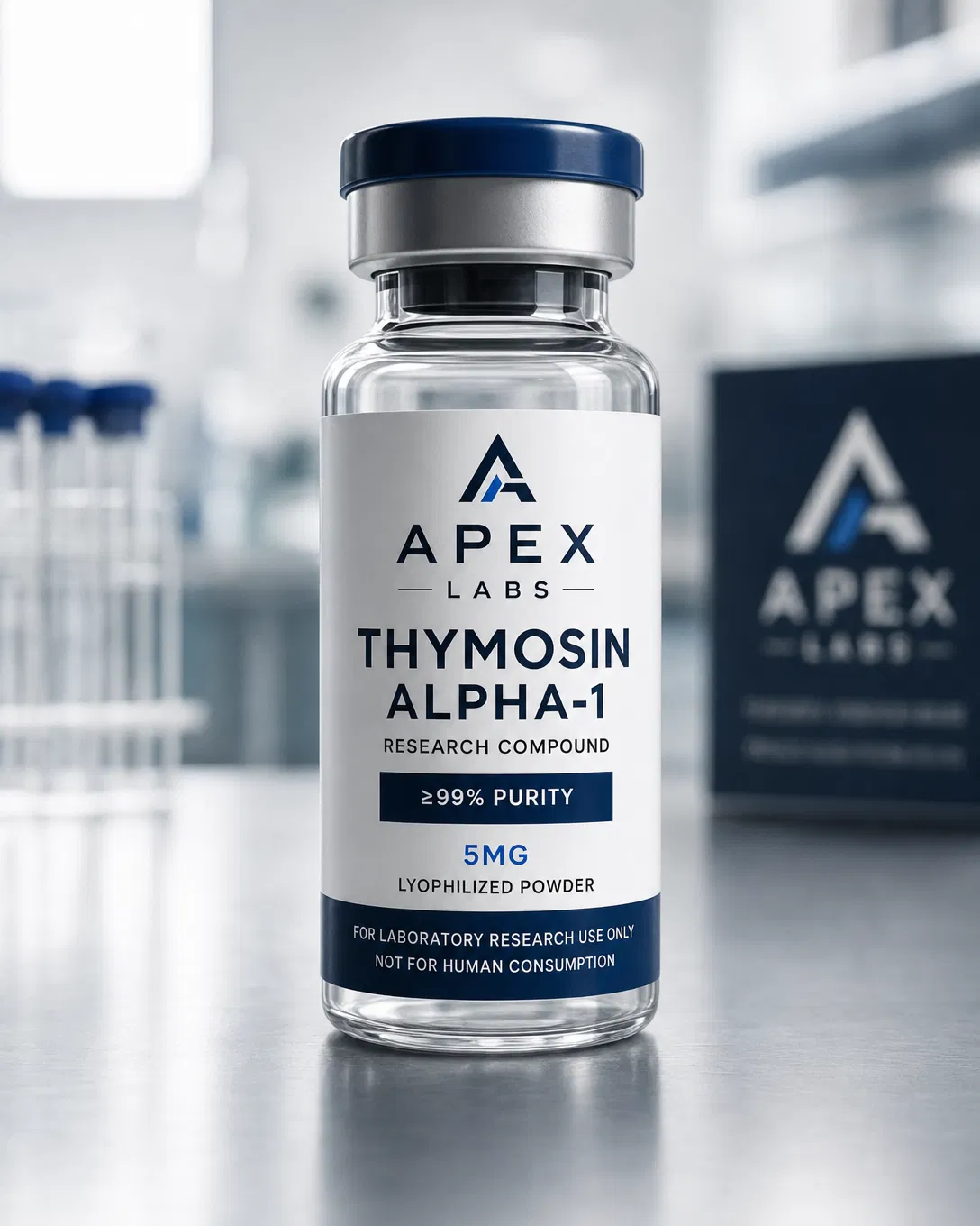 Thymosin Alpha-1 10mg full APEX LABS branded research bottle