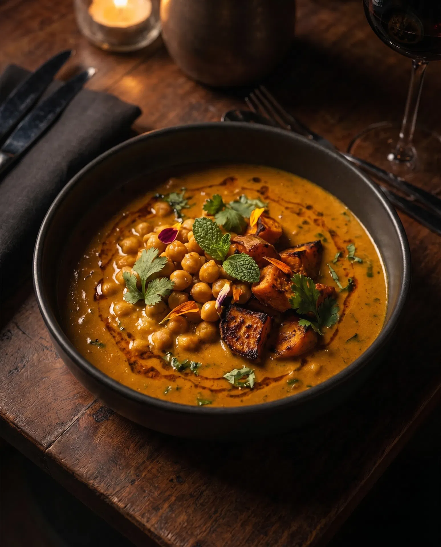 East African Spiced Chickpea and Coconut Curry with Roasted Sweet Potato