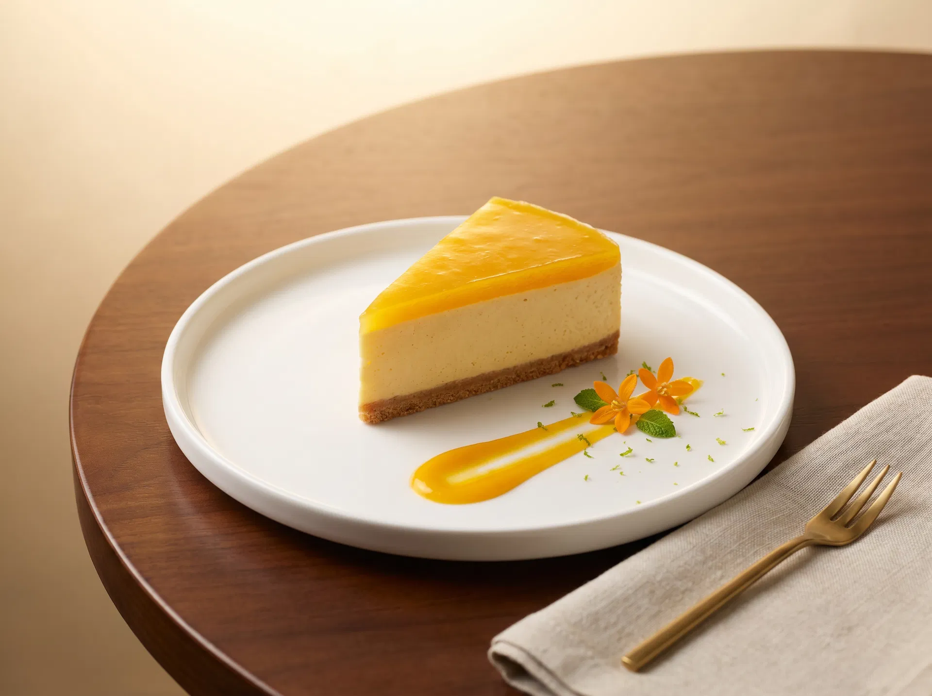 Sun-Kissed Mango & Orange Blossom Cheesecake