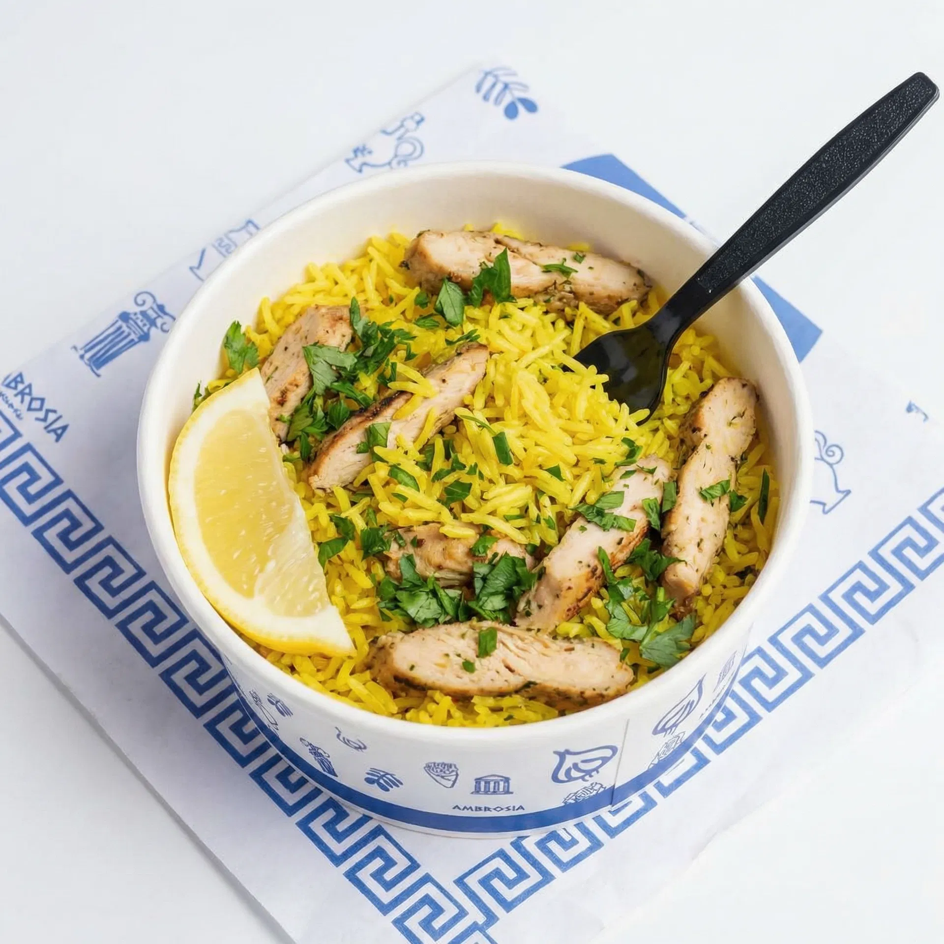 Greek Lemon Rice With Grilled Chicken