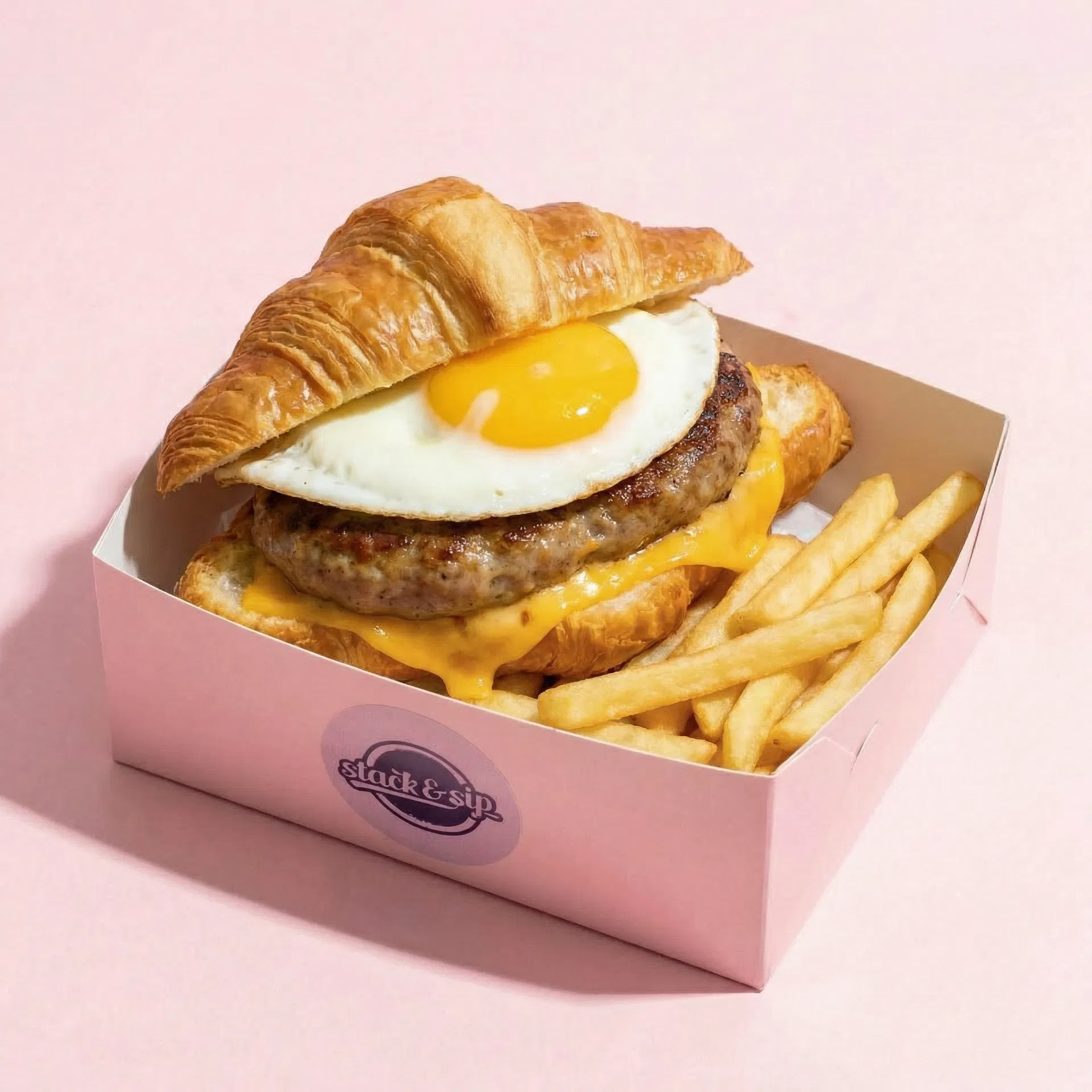 Sunnyside Eggs & Sausage Croissant