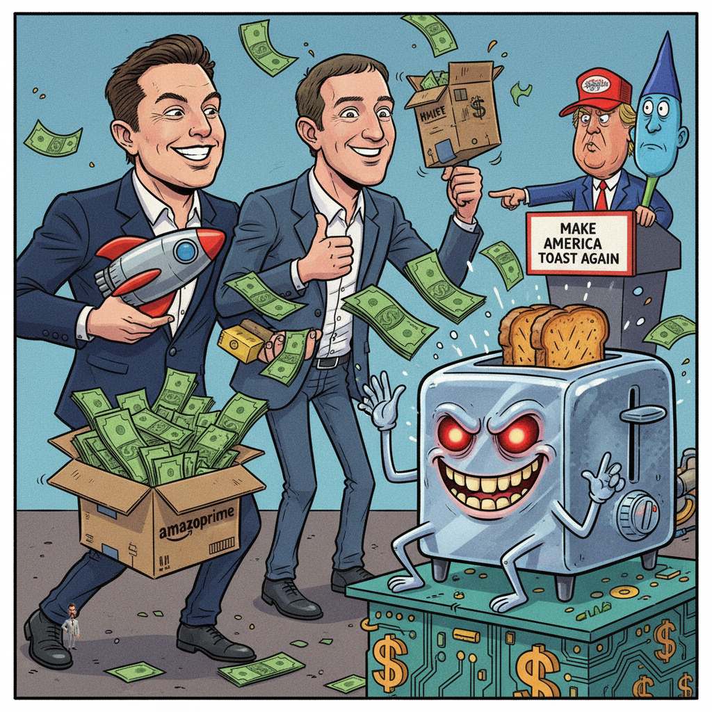 Silicon Valley Unanimously Agrees to Fund AI Startup's 'Sentient Toaster' Project in Defiance of Trump