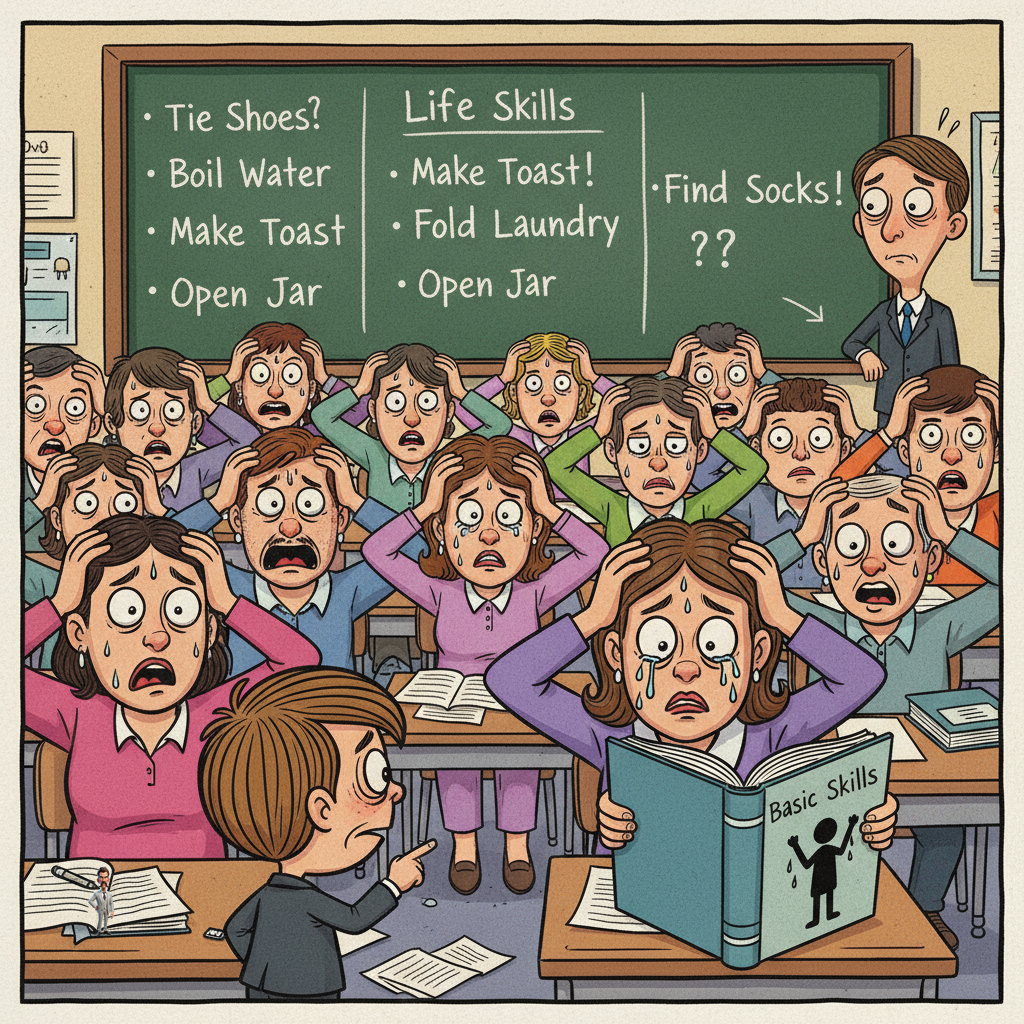 Nation’s Adults Report Feeling Utterly Overwhelmed By New ‘Basic Life Skills’ Curriculum