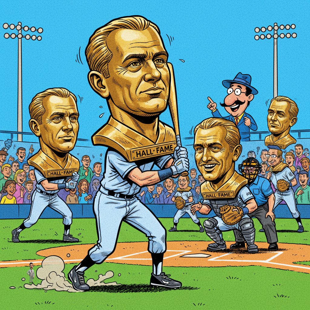 MLB Announces Players Must Now Wear Hall of Fame Busts On Helmets For Immediate Legacy Evaluation