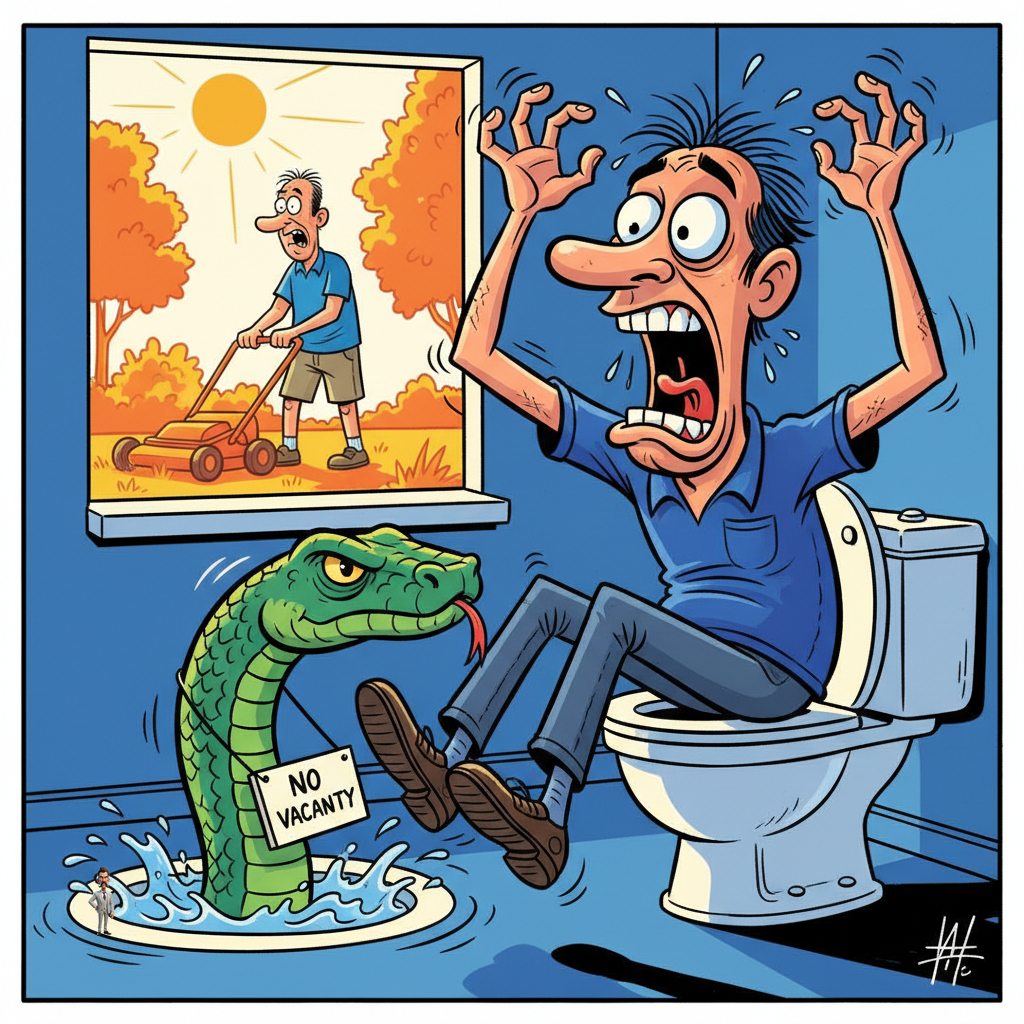 Australian Homeowner Shocked to Discover Bathroom Not Entirely Snake-Free