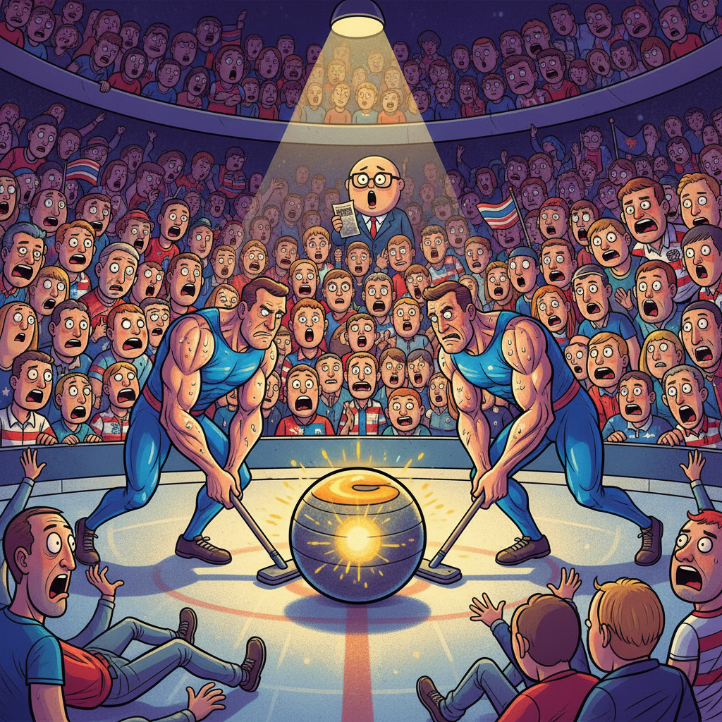 Nation Holds Breath As Two Men Vie For Right To Stand Closest To Large Stone