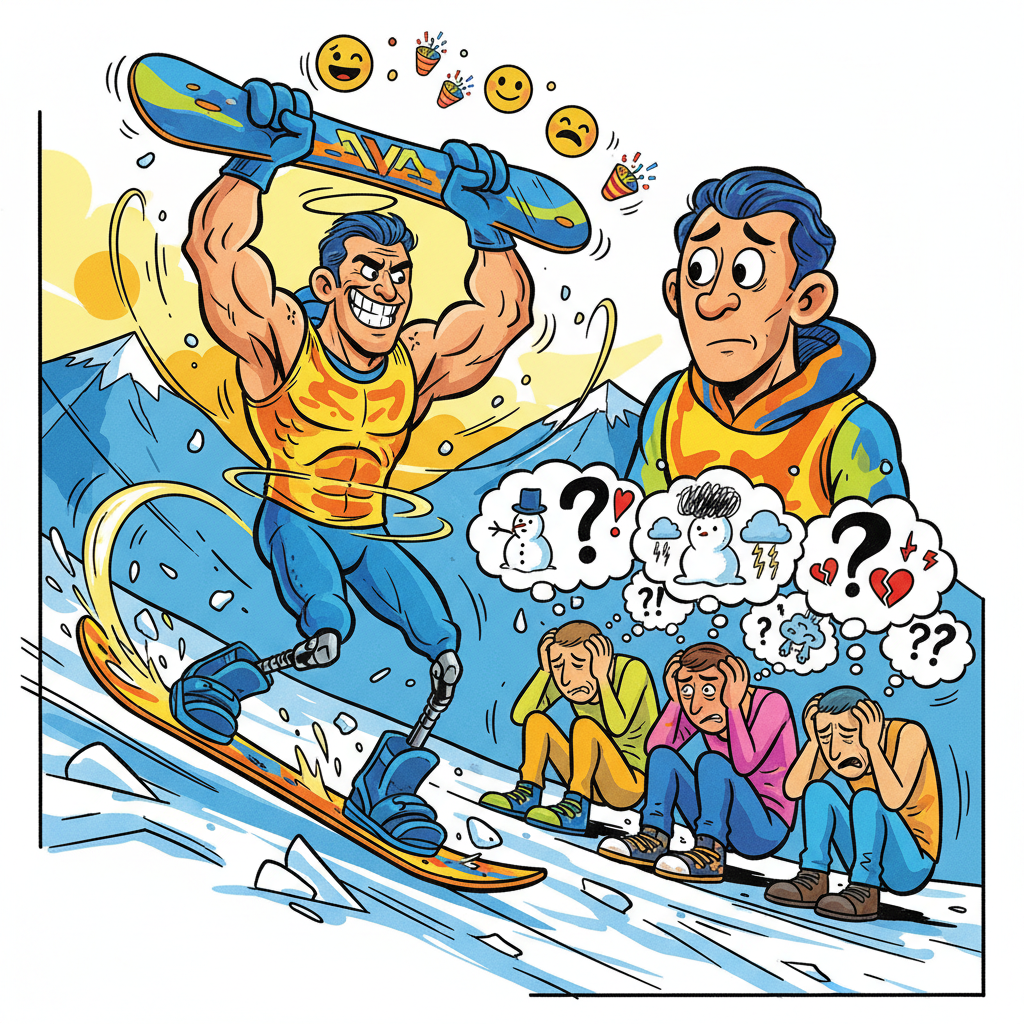 reigning para snowboard champion admits 'having fun' is just a highly effective psychological warfare tactic