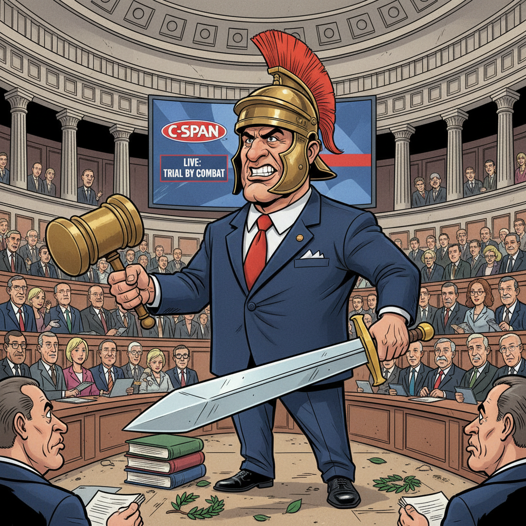 Senator Mullin Announces New 'Trial by Combat' Option for Senate Hearings